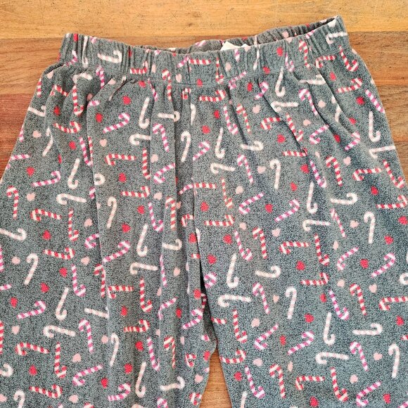 Love To Lounge "Candy Cane" Holiday Pajama Fleece Pants Size 10-12 - Picture 4 of 10